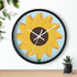 Sunflower Stitches Wall Clock